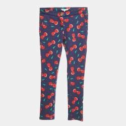Pre Owned Little Marc Jacobs Blue Hearts Print Cotton Pants 8Yrs
