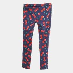 Pre Owned Little Marc Jacobs Blue Hearts Print Cotton Pants 8Yrs