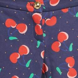 Pre Owned Little Marc Jacobs Blue Hearts Print Cotton Pants 8Yrs