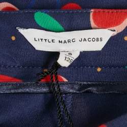 Pre Owned Little Marc Jacobs Blue Hearts Print Cotton Pants 8Yrs