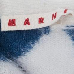 مملوكة مسبقًا Marni Kids Blue/White Argyle Wool Cardigan 6Yrs