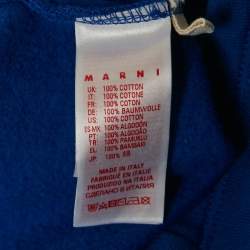 Marni Blue Floral Embroidered Cotton Knit Dress 8 Yrs