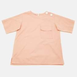 Pre Owned Marni Kids Peach Cotton Button Detail Top Size 12 Yrs