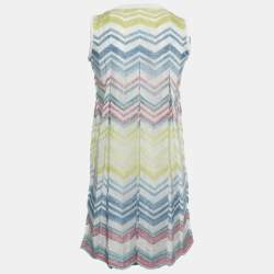 Pre Owned Missoni Multicolor Zig Zag Lurex Knit Sleeveless Dress 12 Yrs