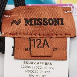 Pre Owned Missoni Kids Multicolor Printed Jersey Swimsuit Size 12 Yrs