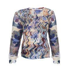 مملوكة مسبقًا Missoni Multicolor Mesh Applique Long Sleeve T-Shirt 8 Yrs