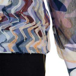 مملوكة مسبقًا Missoni Multicolor Mesh Applique Long Sleeve T-Shirt 8 Yrs