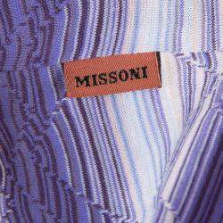 Pre Owned Missoni Purple Striped Long Sleeve Collared T-Shirt 10 Yrs