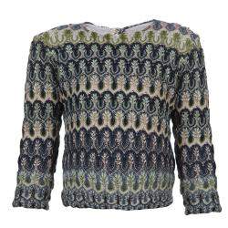Missoni Multicolor Crochet Embroidered Long Sleeve Sweater 4 Yrs