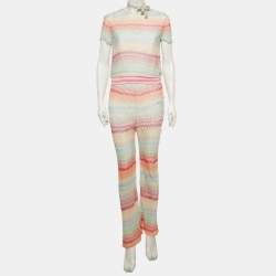 مملوكة مسبقًا Missoni Multicolor Patterned Knit Tie Detail  Top & Pants 14 Years 