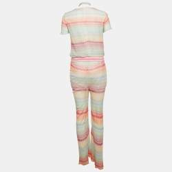 مملوكة مسبقًا Missoni Multicolor Patterned Knit Tie Detail  Top & Pants 14 Years 