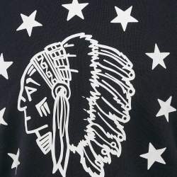 Moncler Kids Navy Blue Printed Cotton Hoodie Sweatshirt 10 Yrs