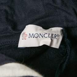 Moncler Kids Navy Blue Printed Cotton Hoodie Sweatshirt 10 Yrs
