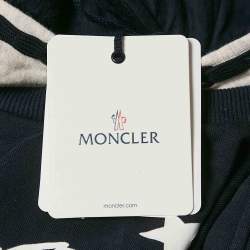 Moncler Kids Navy Blue Printed Cotton Hoodie Sweatshirt 10 Yrs