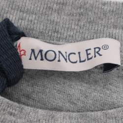 Pre Owned Moncler Grey Jersey Logo Patch T-Shirt 6 Yrs