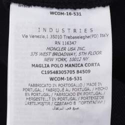 Pre Owned Moncler Navy Blue/White Collar Jersey Logo Patch Polo T-Shirt 5 Yrs