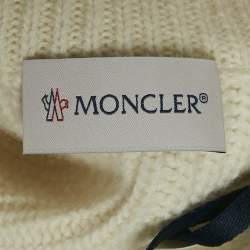 Moncler Kids Ivory Nylon and Rib Knit Down Cardigan Jacket 8 Yrs