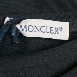 Moncler Kids Navy Blue St Moritz Print Jersey T-Shirt 10 Yrs 