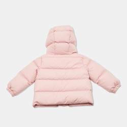 Moncler Kids Pink Synthetic Sharon Hooded Down Jacket 9/12M