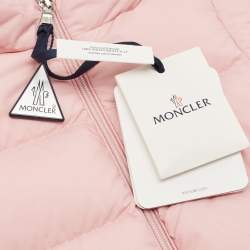 Moncler Kids Pink Synthetic Sharon Hooded Down Jacket 9/12M