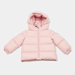 Moncler Kids Pink Synthetic Sharon Hooded Down Jacket 9/12M