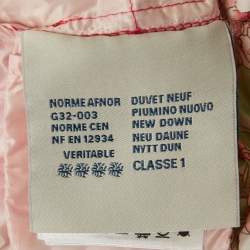 Pre Owned Moncler Kids Pink Floral Print Nylon Puffer Jacket 12Yrs 