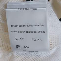 Pre Owned تنورة مثنية اصطناعية موضبة بشعار مونيكل ر للأطفال بلون الكريمة 4 سنوات