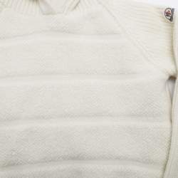 مملوكة مسبقًا سترة بأغطية رأس محبوكة صوفية بلون الكريم مونكلير للأطفال 6 سنوات