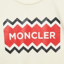 Moncler Kids Off White Printed Jersey T-Shirt 12 Yrs 