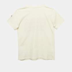 Moncler Kids Off White Printed Jersey T-Shirt 12 Yrs 