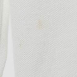 Pre Owned Moncler Kids White Log Applique Cotton Pique Full Sleeve Polo T-Shirt 12 Yrs 