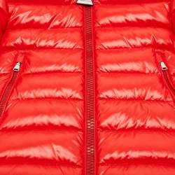 مملوكة مسبقًا Moncler Red Nylon Quilted Jacket 10Yrs