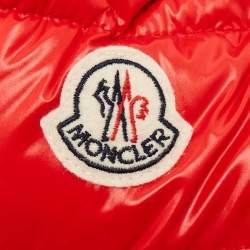 مملوكة مسبقًا Moncler Red Nylon Quilted Jacket 10Yrs