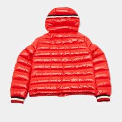 مملوكة مسبقًا Moncler Red Nylon Quilted Jacket 10Yrs