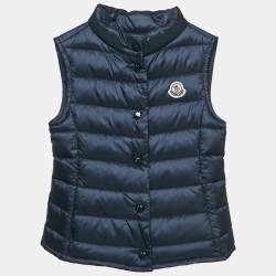 مملوكة مسبقًا Moncler Navy Blue Nylon New Amaury Packable Down Jacket 4Yrs