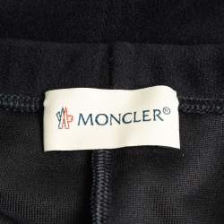 Pre Owned Moncler Navy Blue Velvet Knit Leggings 12 Yrs