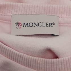 Moncler Kids Pink Cotton Tape Trimmed Sweatshirt 2 Yrs