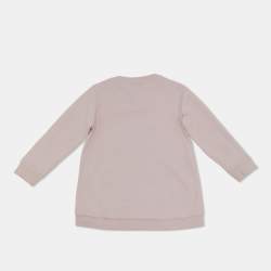 Moncler Kids Pink Cotton Tape Trimmed Sweatshirt 2 Yrs