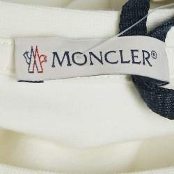 Pre Owned Moncler White Logo Applique Jersey T-Shirt 10 Yrs