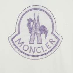 Pre Owned Moncler White Logo Applique Jersey T-Shirt 10 Yrs