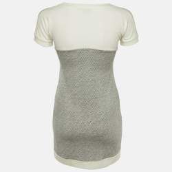 Pre Owned Moncler Kids Grey Textured Knit Midi Dress Size 12 Years