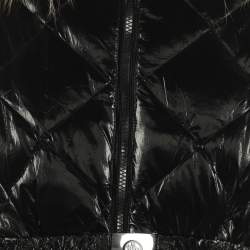 Pre Owned Moncler Black Quilted Nylon Hooded Jumpsuit Ski Jacket 14Y