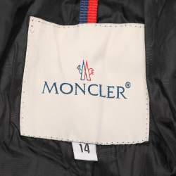 Pre Owned Moncler Black Quilted Nylon Hooded Jumpsuit Ski Jacket 14Y
