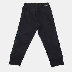مملوكة مسبقًا Moncler Black Cotton Knit Jogger Pants 4 Years