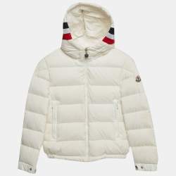 Pre Owned Moncler White Polyamide Hooded Puffer Jacket 10 Years