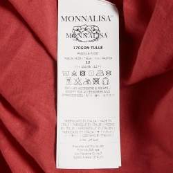 Monnalisa Kids Red Tulle Flared Mini Skirt 12 Yrs 