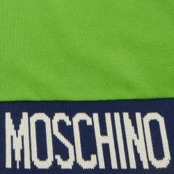 مملوكة مسبقًا Moschino Kids Green Logo Intarsia Cotton Polo T-Shirt 4 Yrs