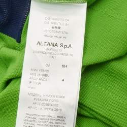 مملوكة مسبقًا Moschino Kids Green Logo Intarsia Cotton Polo T-Shirt 4 Yrs