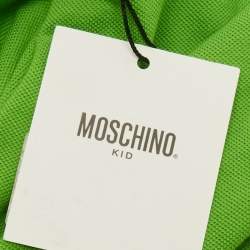 مملوكة مسبقًا Moschino Kids Green Logo Intarsia Cotton Polo T-Shirt 4 Yrs