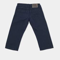 Pre Owned Moschino Kids Navy Blue Gabardine Jeans 4 Yrs Waist 20"